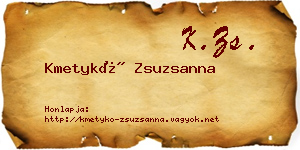 Kmetykó Zsuzsanna névjegykártya